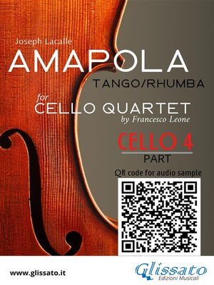 cover image of Cello 4 part of "Amapola" for Cello Quartet